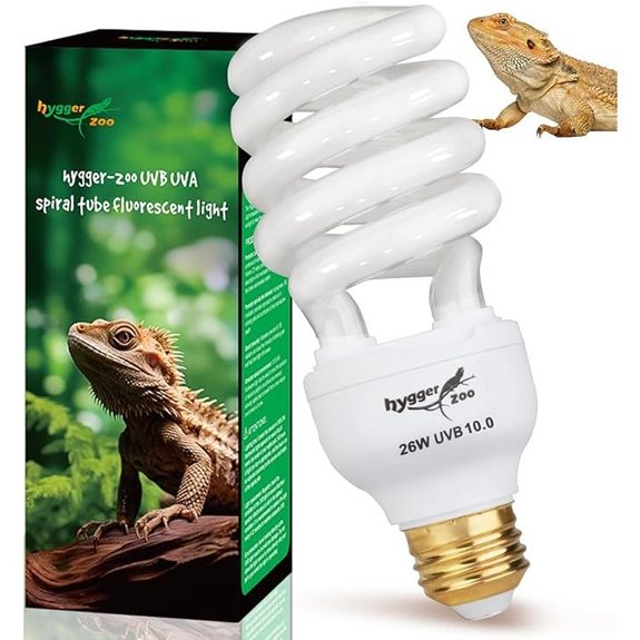 UVB Reptile Light Bulb 26W for Bearded Dragons