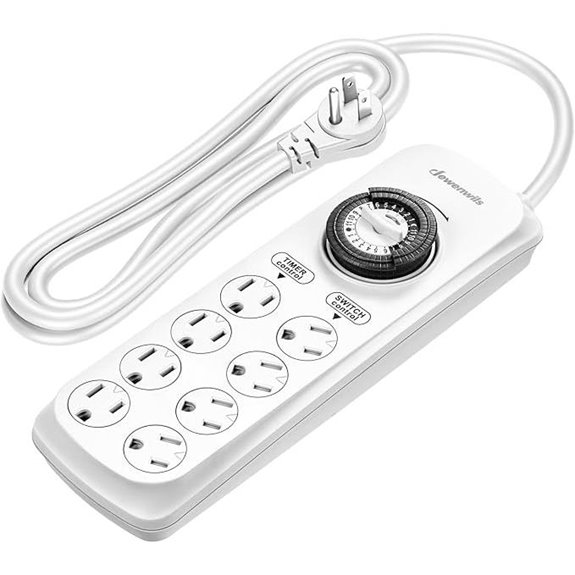 DEWENWILS 8-Outlet Mechanical Timer Power Strip UL Listed