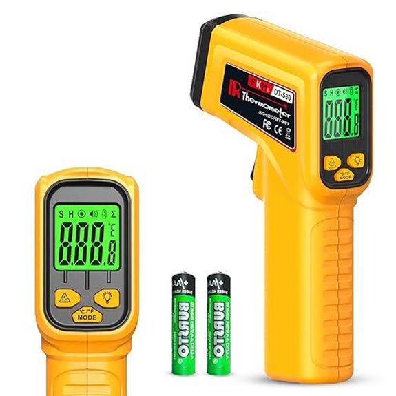 Non-Contact Infrared Thermometer Gun with Emissivity Adjustable