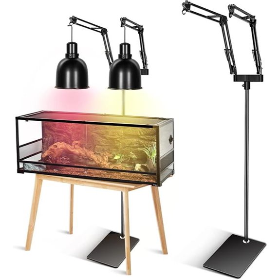 Enhon Reptile Heat Lamp Stand with Swing Arm