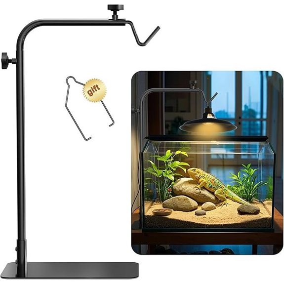 Reptile Heat Lamp Stand: Adjustable 18-32