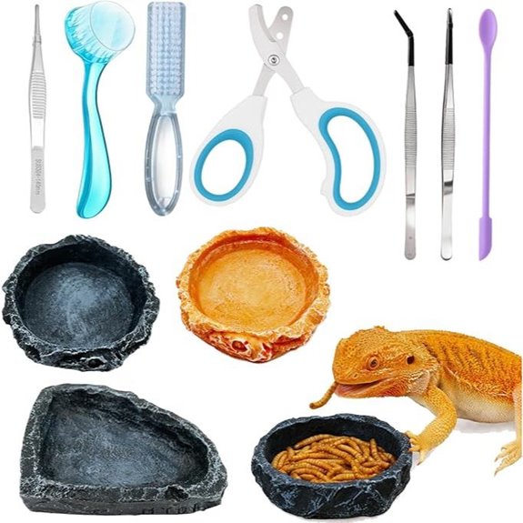 Bearded Dragon Tank Kit: 10pc Feeding & Grooming Set