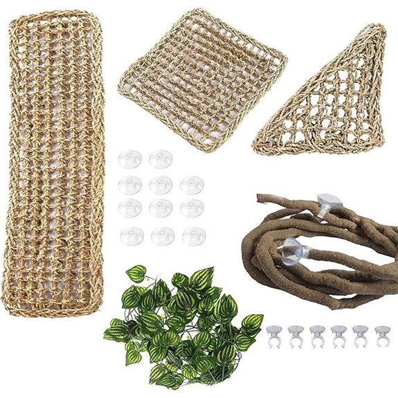 PINVNBY Bearded Dragon Hammock with Seagrass Leaves