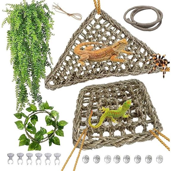 Kathson Bearded Dragon Hammock 5-Pack Jungle Leaves