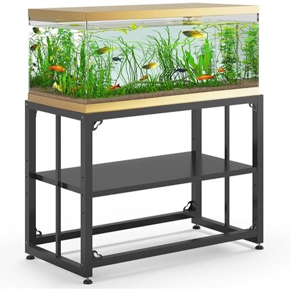 Fish Tank Stand 40 Gallon Double-Layer Storage Black