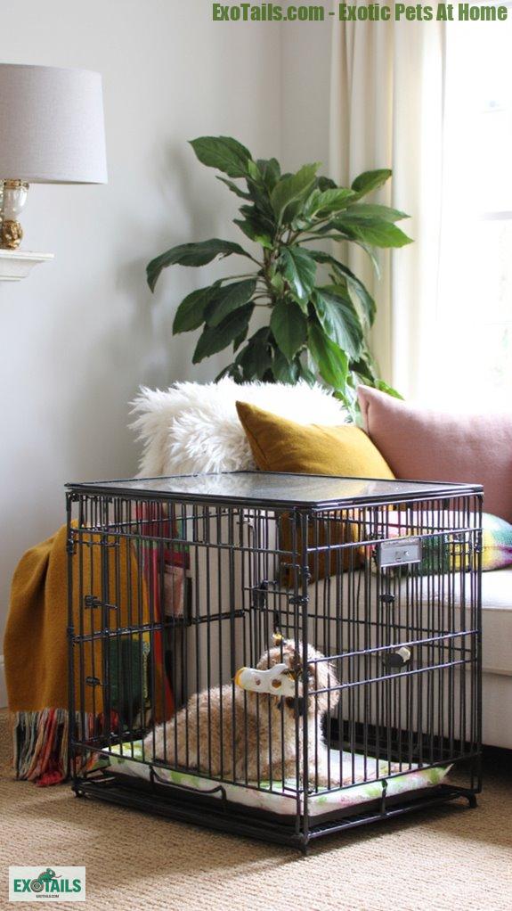 chic metal glass pet crate