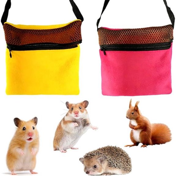 2-Pack Sugar Glider Pouch & Hamster Leash (Pink & Yellow)