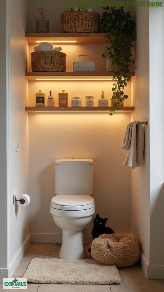 comfortable cat bathroom haven