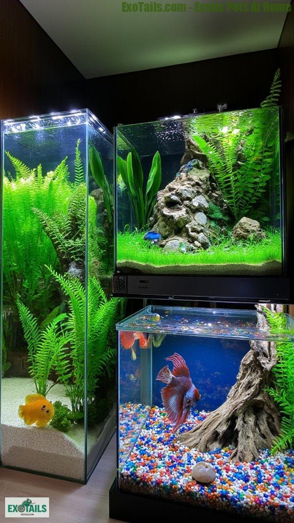 coordinated multi aquarium displays