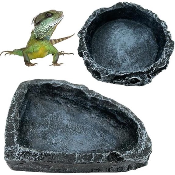 2 Pack Reptile Feeding Dish Corner Bowls