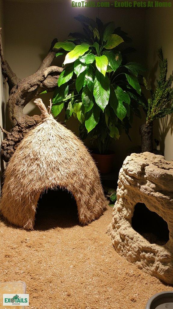 cozy reptile hiding spots