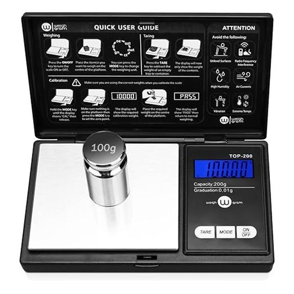 Weigh Gram 200g Digital Pocket Scale with Calibration