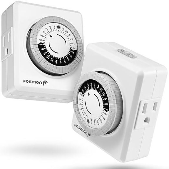 Fosmon 24-Hour Dual Outlet Timers (2-Pack)