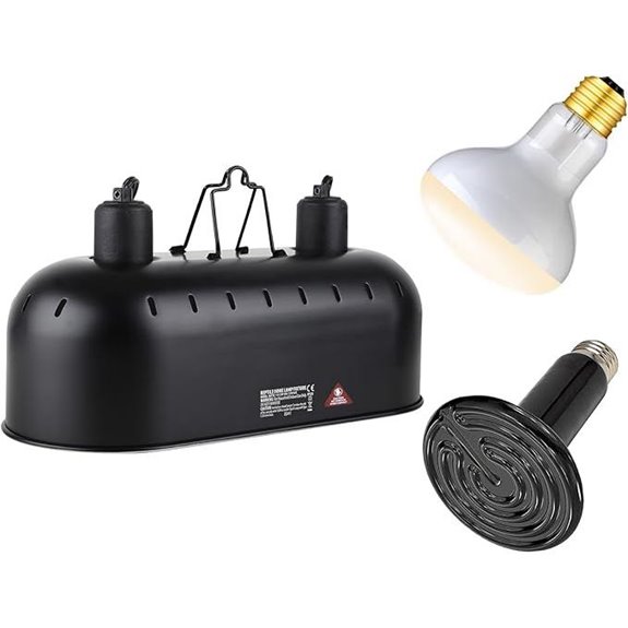 DXOPHIEX Dual Reptile Light Fixture with 150W Bulbs