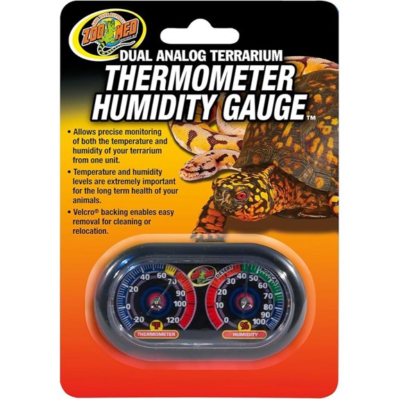 Zoo Med Economy Analog Dual Thermometer and Humidity Gauge 6 x 4