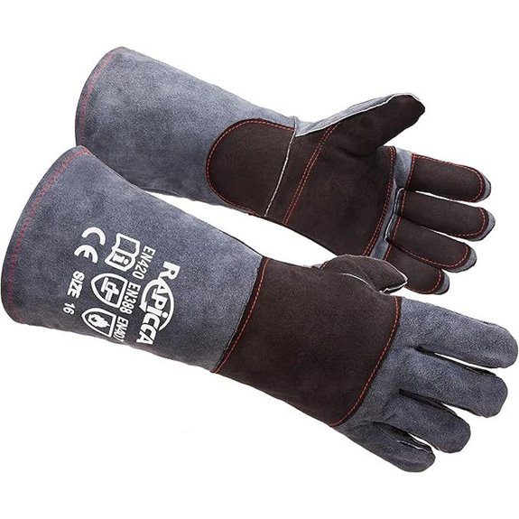 RAPICCA Bite-Proof Animal Handling Gloves 16in Grey-Black