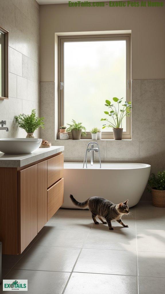 durable stylish cat bathroom materials