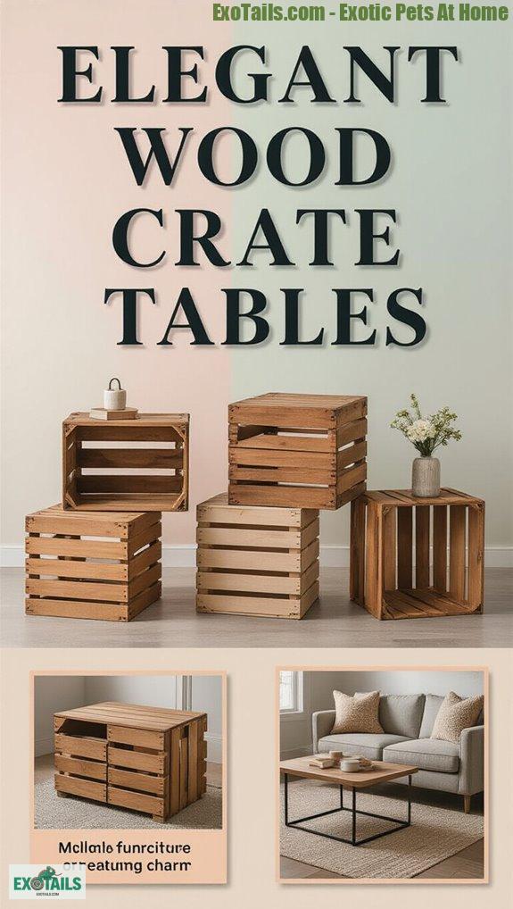 elegant wood crate tables