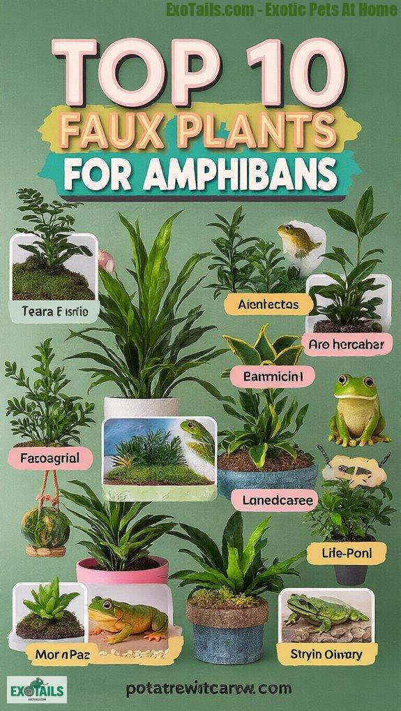 faux plants for amphibian habitats