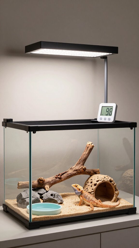 healthy safe bearded dragon setup