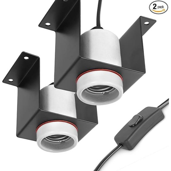 Reptile Ceramic Socket Heat Lamp Bracket (Bulb Not Included)