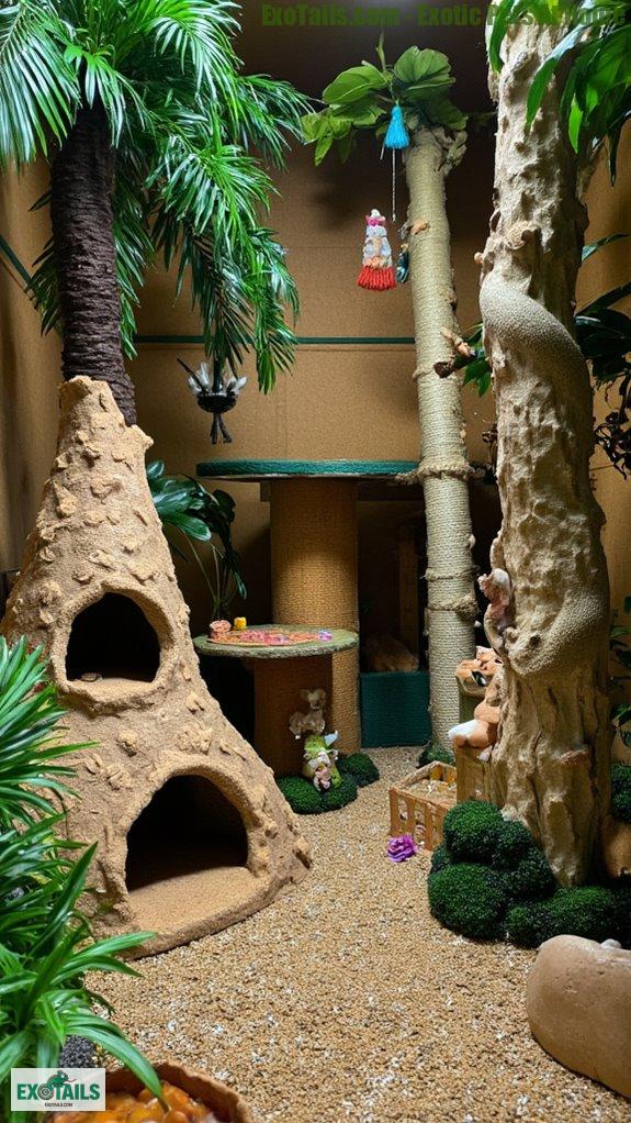 jungle inspired pet habitats