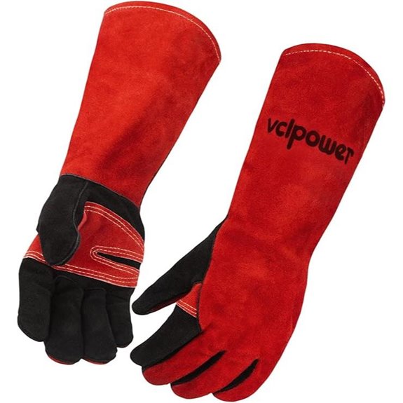 Leather Reinforced Animal Handling Gloves 16in Large