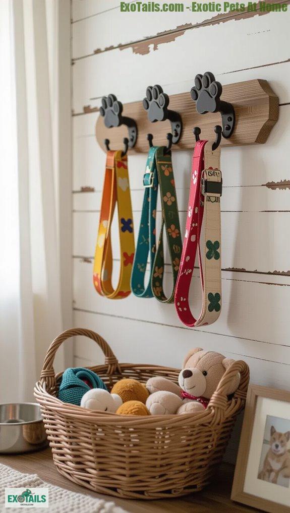 leash hooks as decor