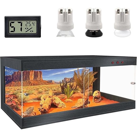 Royxen Reptile Tank with Lockable Glass Enclosure (80G)