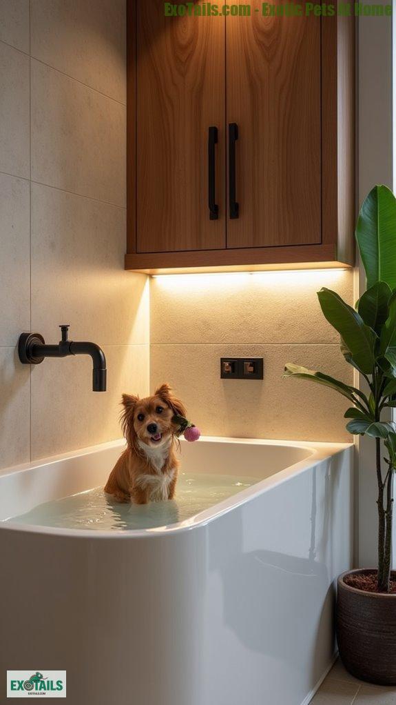 luxurious spa like pet wash