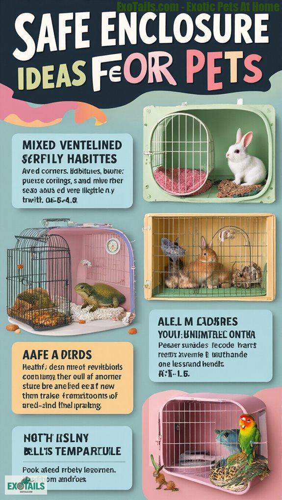 mixed exotic pet enclosures