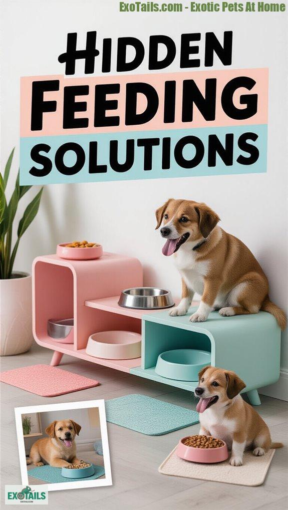 modern concealed pet feeders