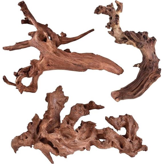 Natural Coral Driftwood Aquarium Decor — 3 pcs 6-10