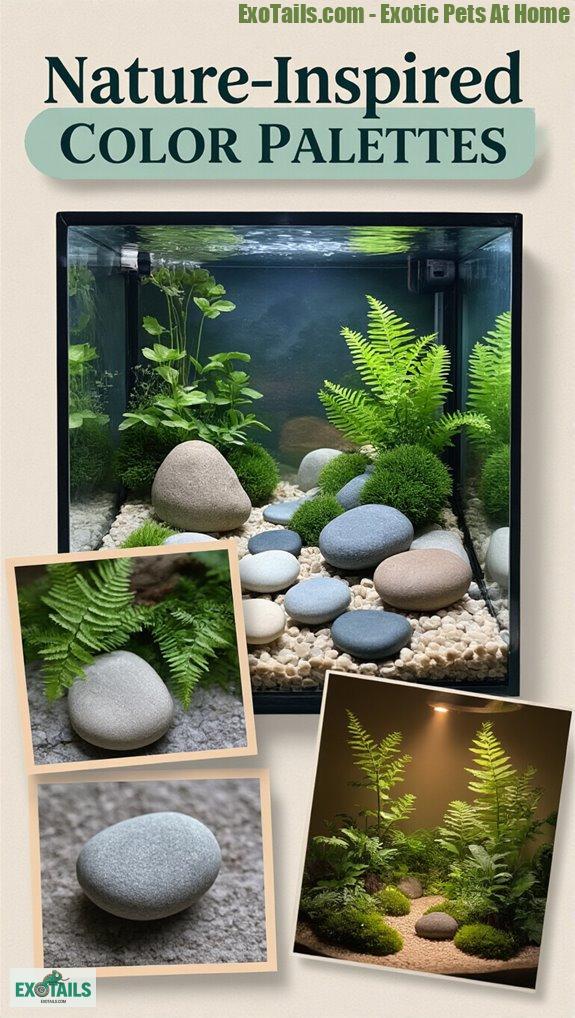 nature inspired aquarium terrarium colors