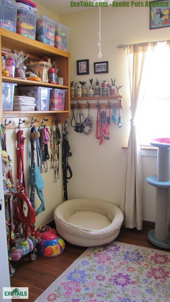 organize pet supplies effectively