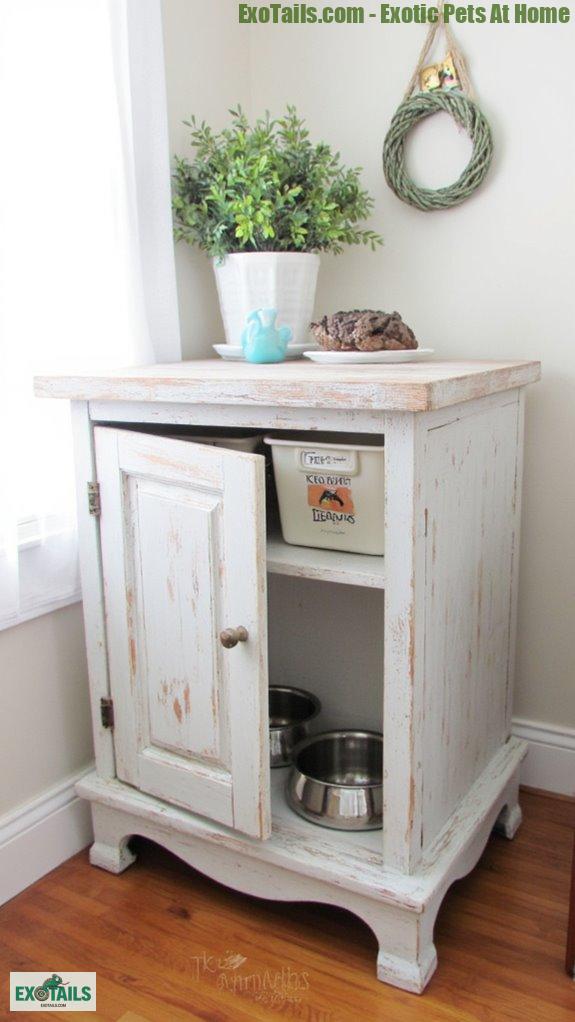 organized pet supply storage
