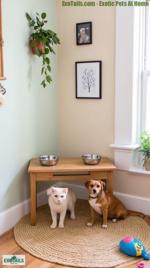 pet dining nook design
