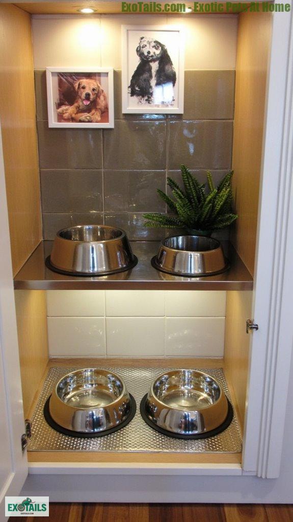 pet feeding area surfaces