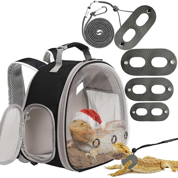 Bearded Dragon Travel Backpack with Harness Set