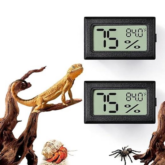 Rectangle Reptile Thermometer and Humidity Gauge Set