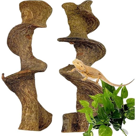 BNOSDM Reptile Climbing Branches with Leaves (2pcs)