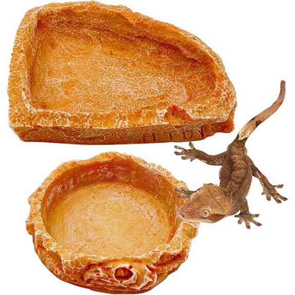 Reptile Water Dish Food Bowl (2 Pack)
