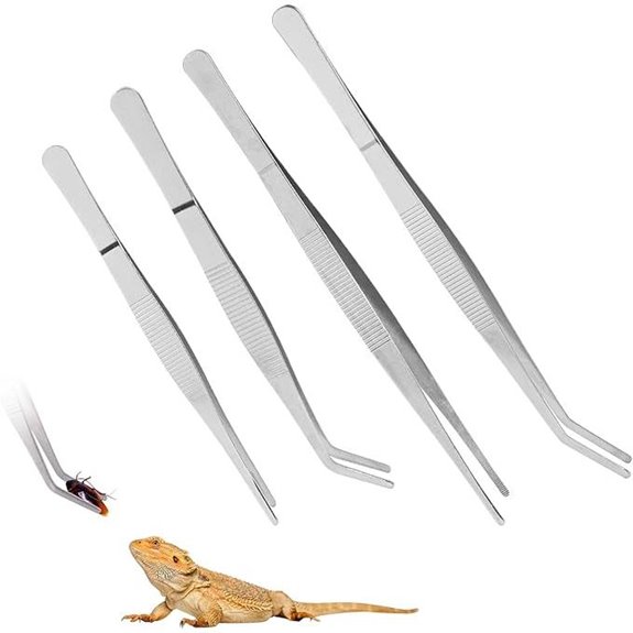 SLSON Reptile Feeding Tongs (4-Pack)