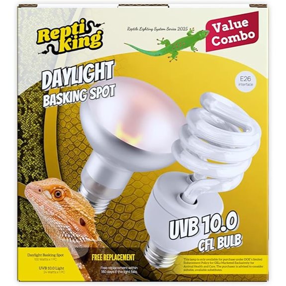 Reptile Basking Spot & UVA UVB Bulb Combo