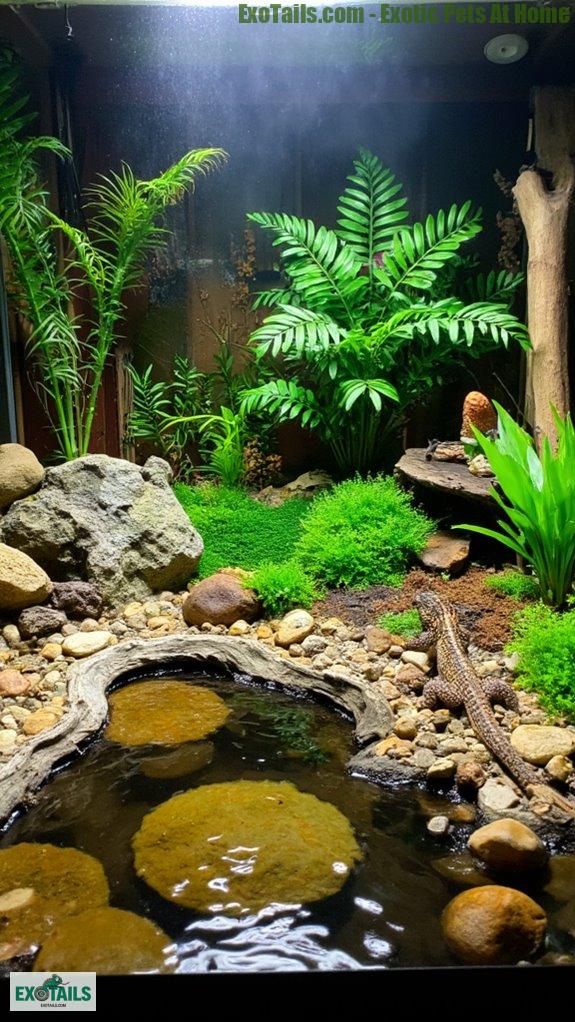 reptile habitat water features