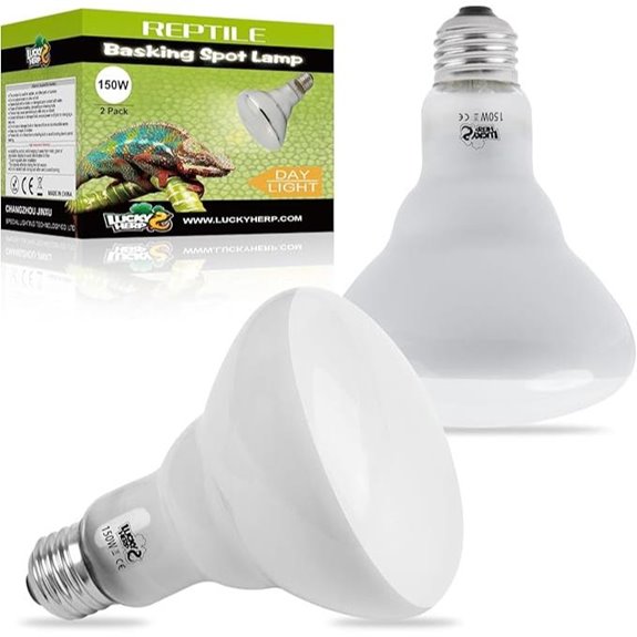 LUCKY HERP 150W Reptile Heat Lamp Bulbs (2-Pack)