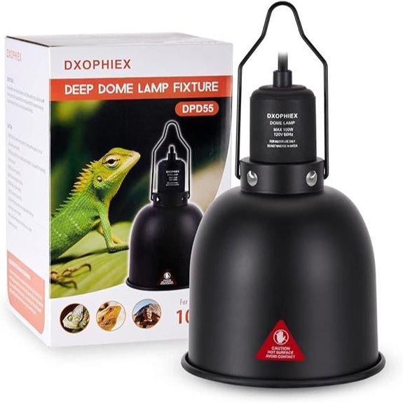DXOPHIEX 5.5 Deep Dome Reptile Heat Lamp UVB Fixture