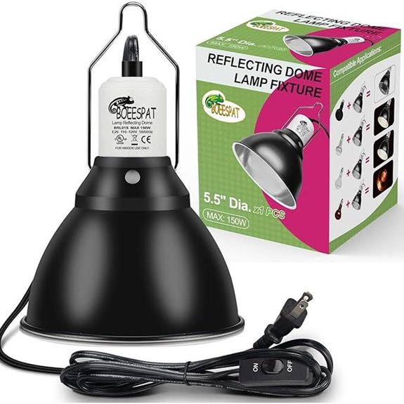 Reptile Lamp Dome Fixture with Switch (150W)