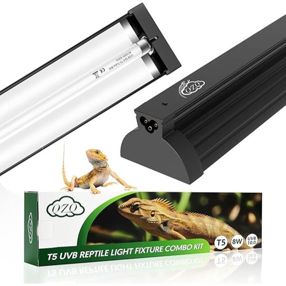 QZQ T5 UVB Reptile Light Fixture Combo Kit