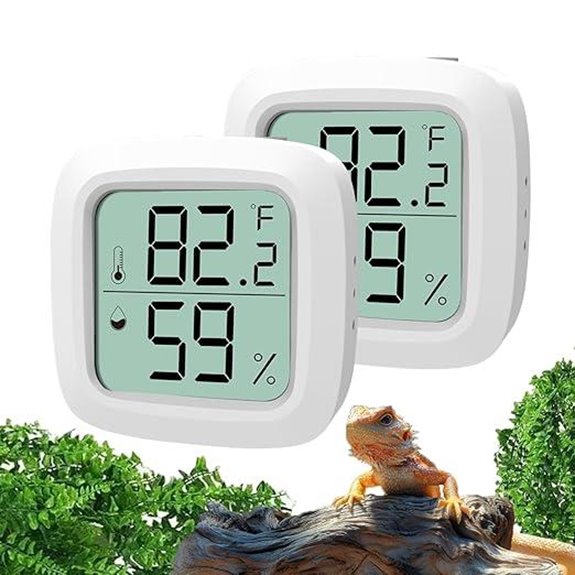 2-Pack Reptile Thermometer & Hygrometer for Tanks